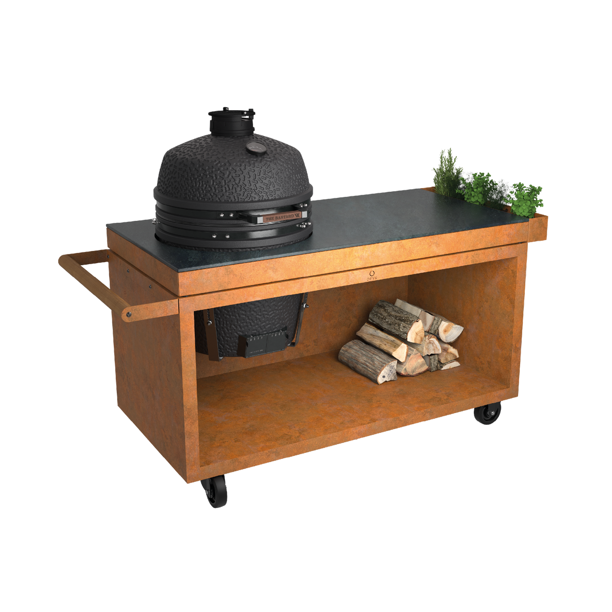 OFYR Kamado Table Corten 150 PRO+ Corten Ceramic Dark