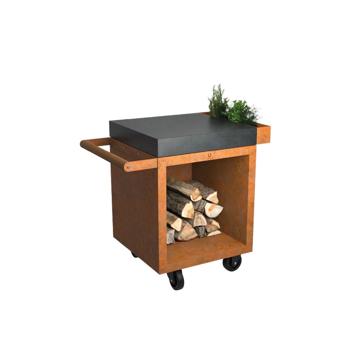 OFYR Mise en Place Table Corten 65 PRO Ceramic Dark Grey