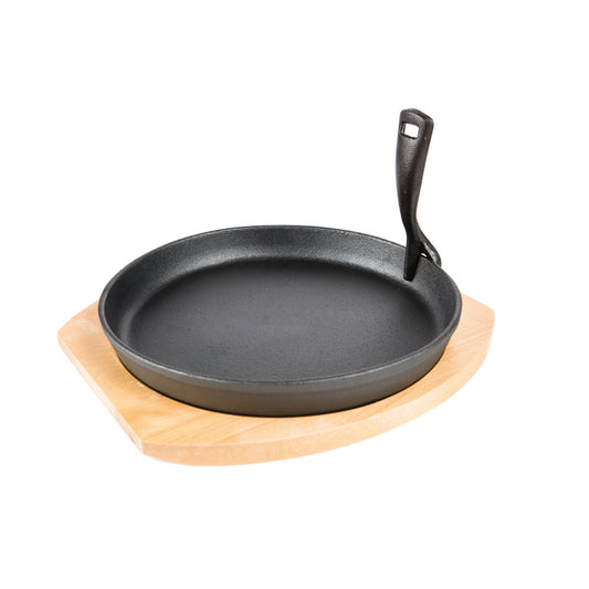 Grill Guru Cast Iron Cooking Plate & Holder XL