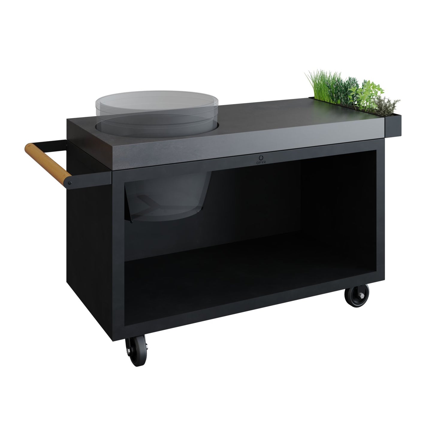 OFYR Kamado Table Black 135 PRO Concrete BGE